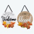 Youngs Wood Fall Welcome Door Hanger with Artificial, Assorted Color - 2 Piece 81207